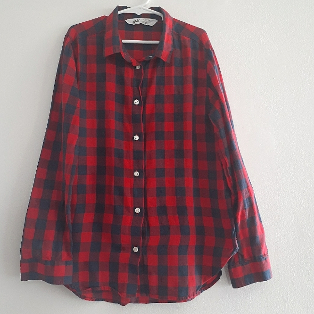 Boys H&M Plaid button up top